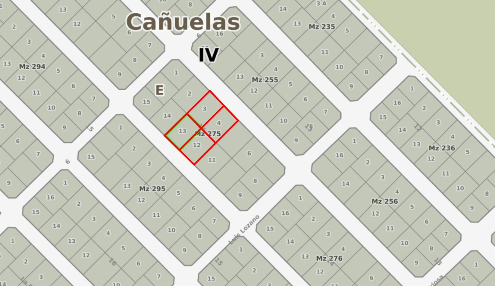 EN VENTA -B° EL TALADRO -CAÑUELAS -4 LOTES 