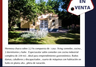 CHACRA EN VENTA ! Ombu 604 , Barrio Dr. Levene ( La Garita) Cañuelas