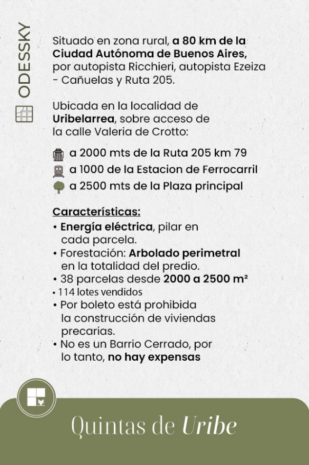 LOS FRESNOS -QUINTAS DE URIBE -Lotes de 2000 a 2800 m2 